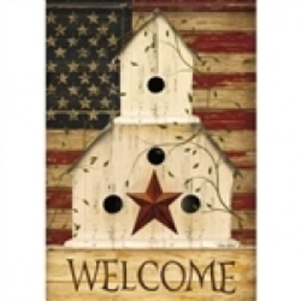 NWT Americana Birdhouse Decorative Garden Dura Soft™ Flag